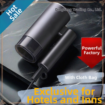 Skladací fén na vlasy pre hotelové izby, bezkartáčový motor, 4 rýchlosti, studený/horúci vzduch, ochrana proti prehriatiu, koncentrátorová dýza