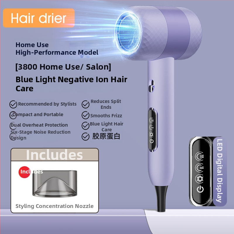 Fén na vlasy LD-1201, 1200 W kefový motor, horúci vzduch, 3 rýchlosti, 220V