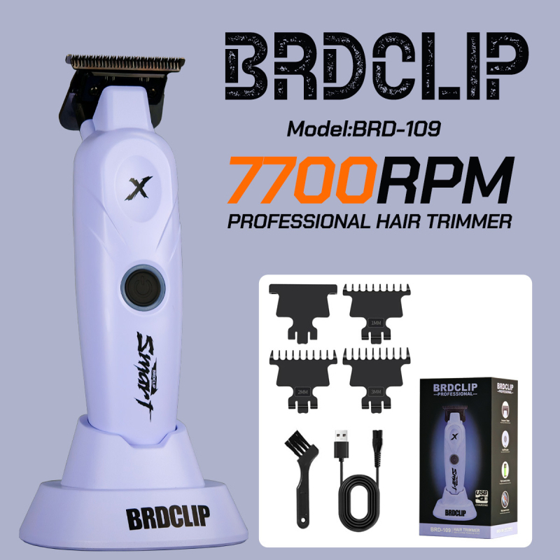 Brdclip BRD-109 uređaj za šišanje kose s kefnim motorom 7700 RPM, punjiv, ugrađena baterija 1000-1200 mAh, odvojiva i periva oštrica od nehrđajućeg čelika
