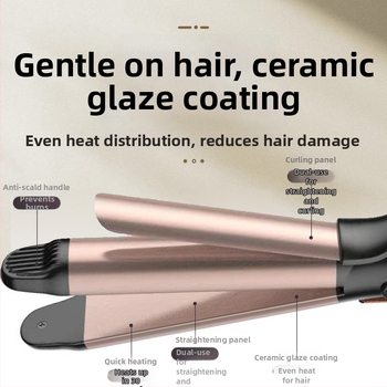 Vlasy – kulmovanie a žehlenie – dvojfunkčné, keramické zahrievanie, 50W, 220V, 2-stupňová regulácia teploty