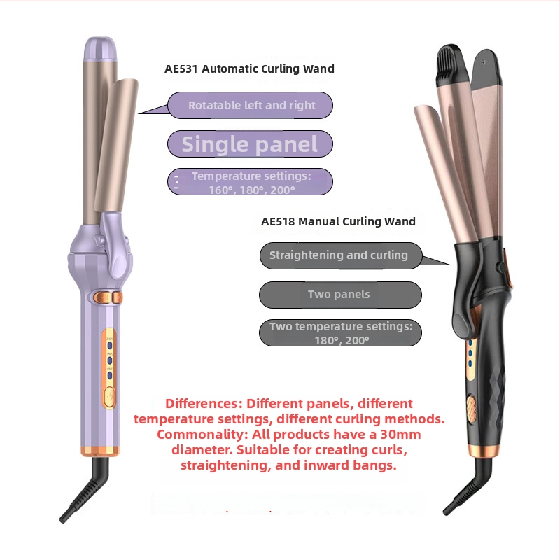 Vlasy – kulmovanie a žehlenie – dvojfunkčné, keramické zahrievanie, 50W, 220V, 2-stupňová regulácia teploty