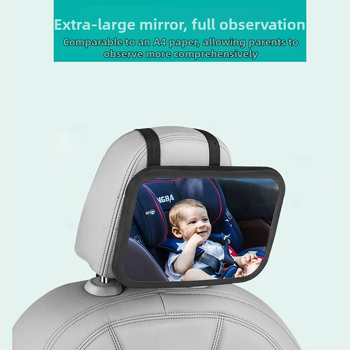 Automobilsko ogledalo za dijete za stražnje sjedalo, promatranje djeteta, crno