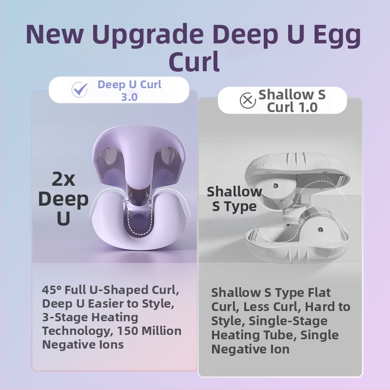 Kúma na vlasy s hlbokým U tvarom a vajcovitým valčekom, turmalínovo-keramickým vykurovacím prvkom, 100W, 220V