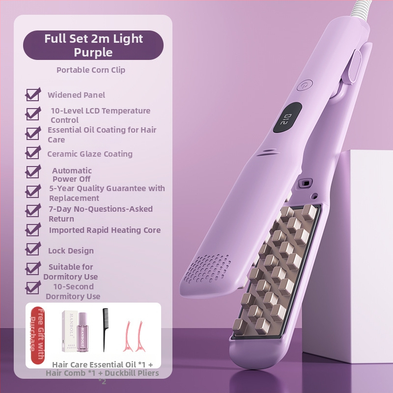 3 v 1 nástroj na styling vlasov pre suché, kučeravé a rovné vlasy s turmalínovo keramickým valcom, priemer 31 mm a viac, bezdrôtové napájanie Li-ion batériou