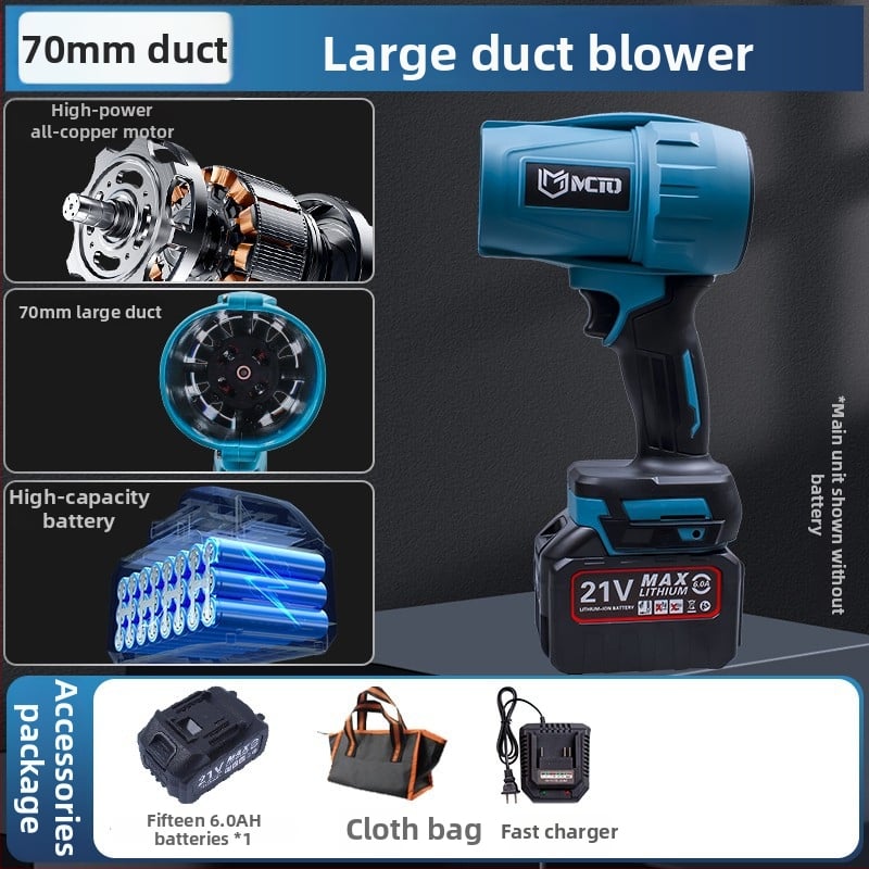 Ventilator cu turbina fără perii, motor canalizat (Baterie Li-ion reîncărcabilă, 16,8–21V)