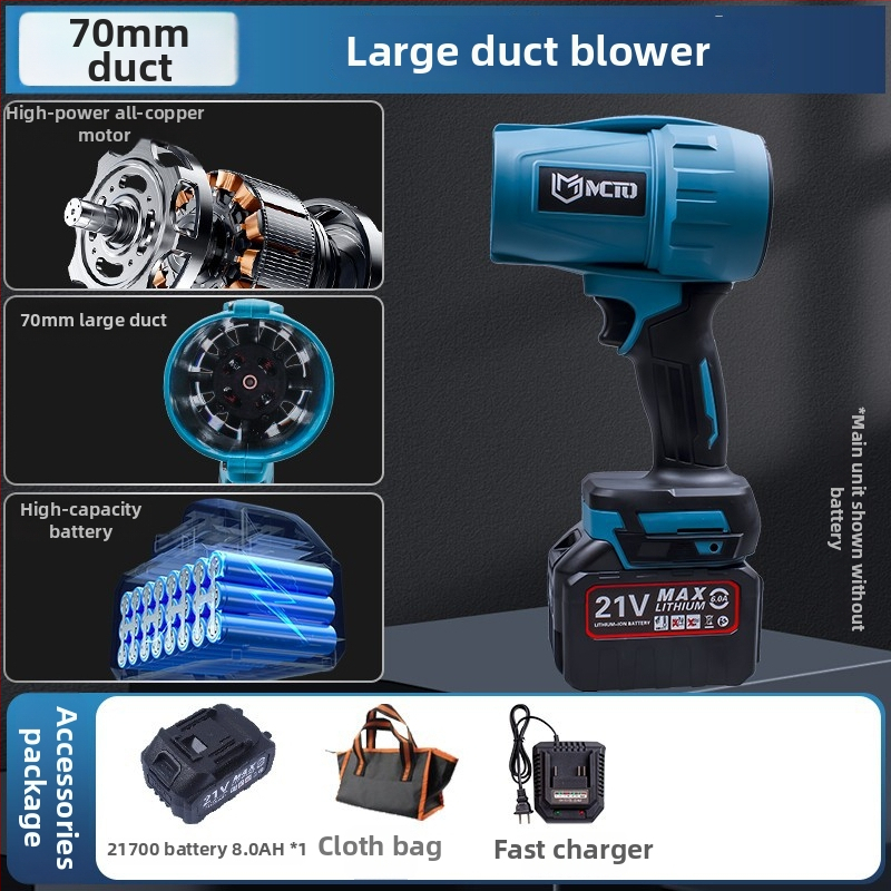 Ventilator cu turbina fără perii, motor canalizat (Baterie Li-ion reîncărcabilă, 16,8–21V)