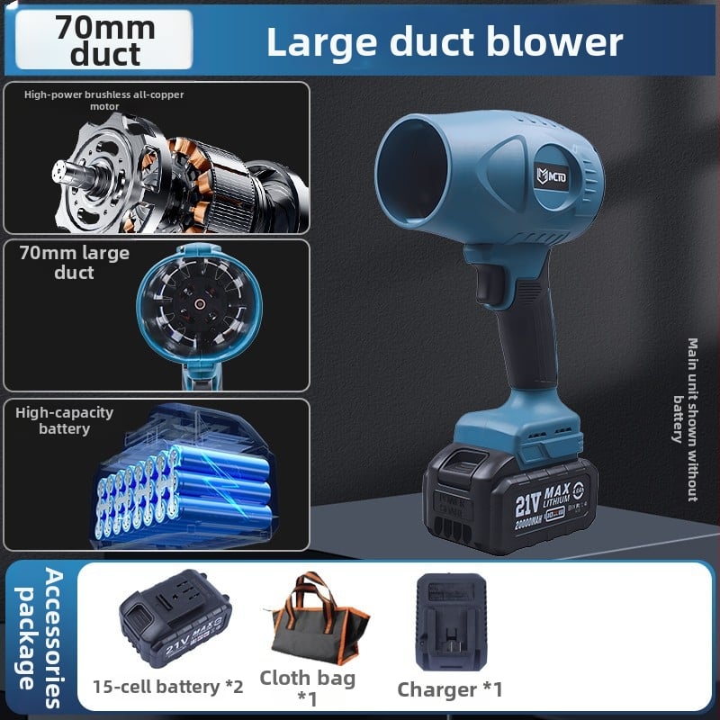 Ventilator cu turbina fără perii, motor canalizat (Baterie Li-ion reîncărcabilă, 16,8–21V)