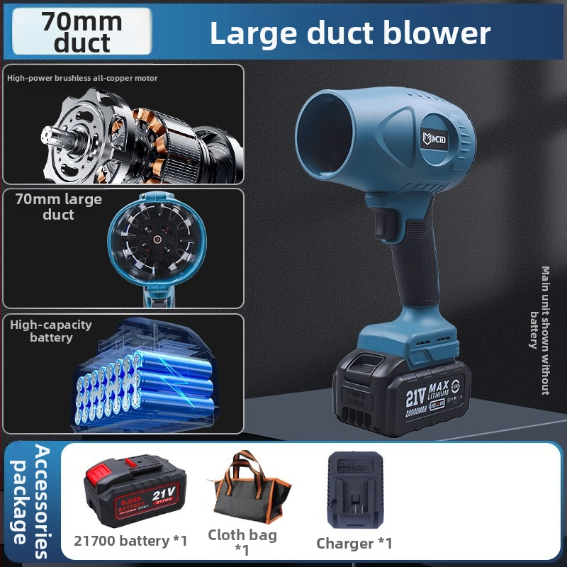 Ventilator cu turbina fără perii, motor canalizat (Baterie Li-ion reîncărcabilă, 16,8–21V)