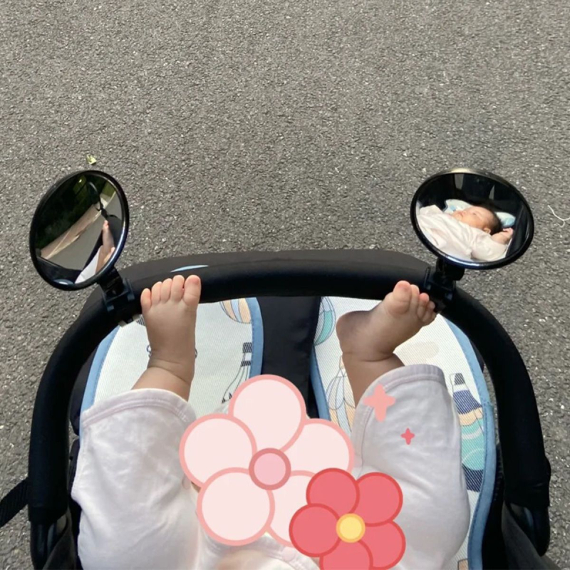 Задно огледало за детска количка – конвексно наблюдателно огледало, аксесоар за количка, марка Powerful Factory