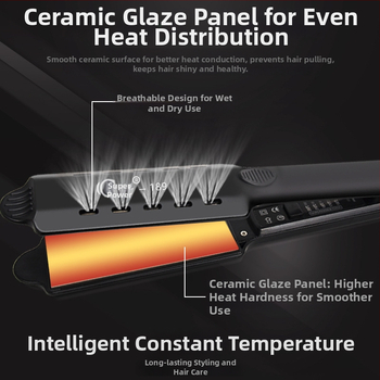Super King turmalín-keramická platňa 31 mm+ 2v1 žehlička na vlasy a kulma, napájanie AC, vlhké/suché použitie, 15-stupňová regulácia teploty