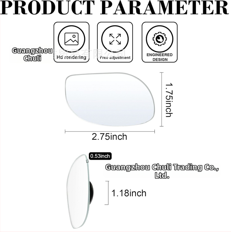 Tree Leaf vonkajšie spätné zrkadlo, 360° panoramatický široký uhol, vysoké rozlíšenie sklenená šošovka, nastaviteľný uhol