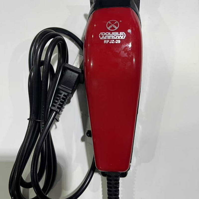 Kablinski električni kliper za kosu, model 29, crveni; napajanje iz mreže, četkasti motor, nehrđajuće čelične oštrice, snaga 18W, odvojiva i periva glava za rezanje