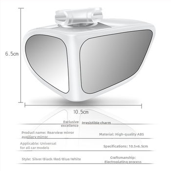 Mali okrugli retrovizor za vožnju unatrag za auto, dvostrani pomoćni retrovizor za prednje i stražnje kotače, 360° mrtvi kut, širokokutni prikaz