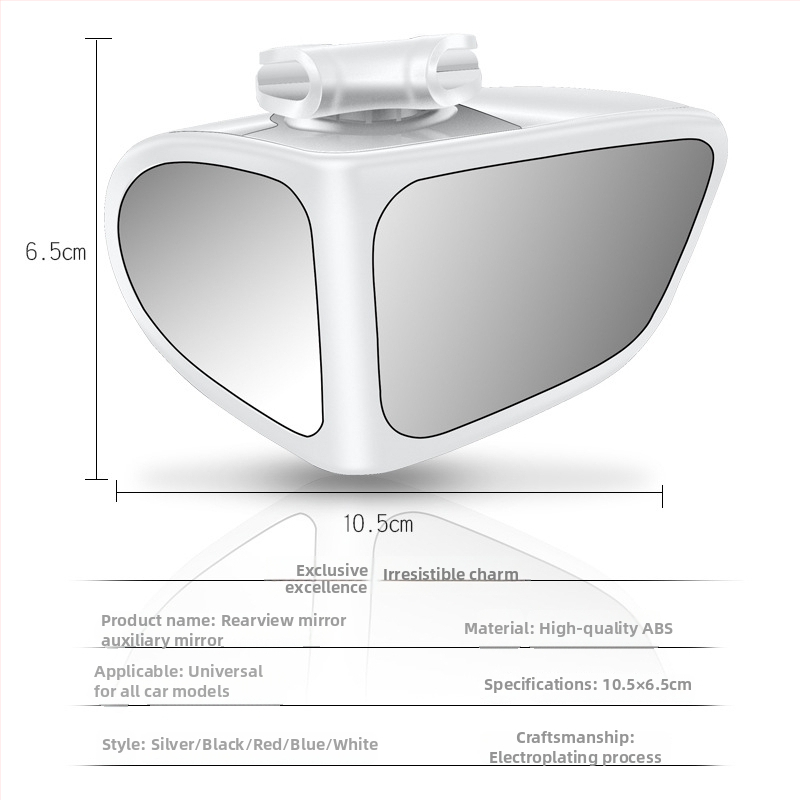 Mali okrugli retrovizor za vožnju unatrag za auto, dvostrani pomoćni retrovizor za prednje i stražnje kotače, 360° mrtvi kut, širokokutni prikaz