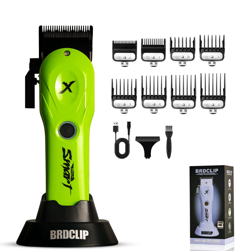 Brdclip Brd-108 Električni kliješta za kosu s brushless motorom, oštrice od nehrđajućeg čelika, napajanje putem baterije, kapacitet baterije 4000-6000 mAh, trajanje 1–3 sata