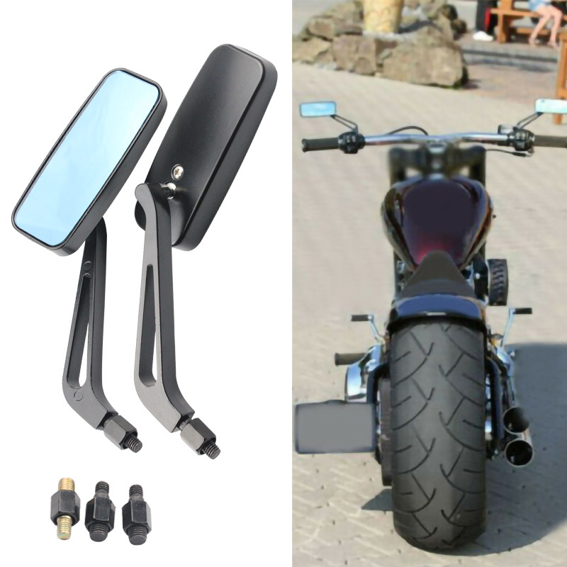 Zrcalo retro motocikla, kvadratno, ravno zrcalo, staklo, metalno kućište