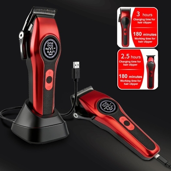 Set električni stroj za kosu s dvostrukim napajanjem, periva glava oštrice, ugrađena baterija 2000–4000mAh (3–6 sati rada), motor s četkanim pogonom