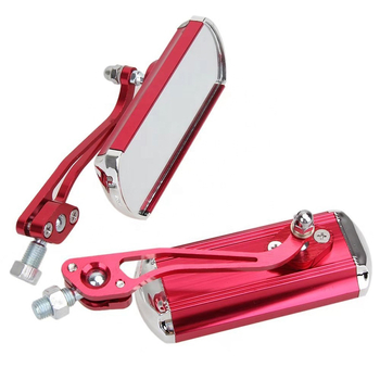 Hegyi kerékpár visszapillantó tükör, állítható, nagy látómező; Anyag: alumíniumötvözet; Tömeg: 392 g; Típus: sík reflektor