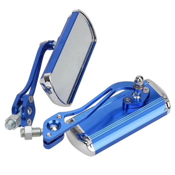 Hegyi kerékpár visszapillantó tükör, állítható, nagy látómező; Anyag: alumíniumötvözet; Tömeg: 392 g; Típus: sík reflektor