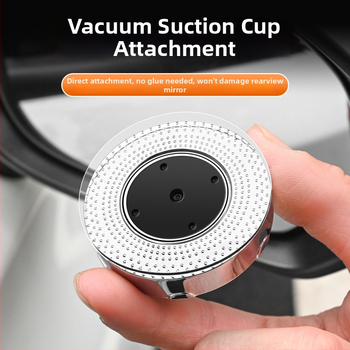Malé kruhové ploché spätné zrkadlo s montážou prísavkou, 360° nastavenie, univerzálna kompatibilita, sklo+ABS