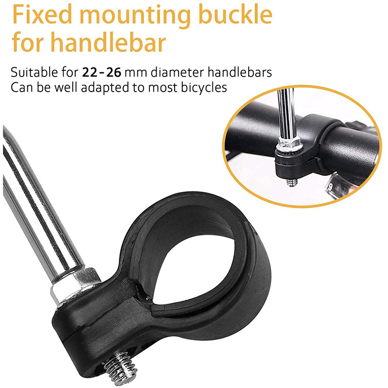 Oglindă pentru bicicletă electrică, rotire 360°, reflector pe spate, ABS/aluminiu, greutate 0,2 kg, reflector plat