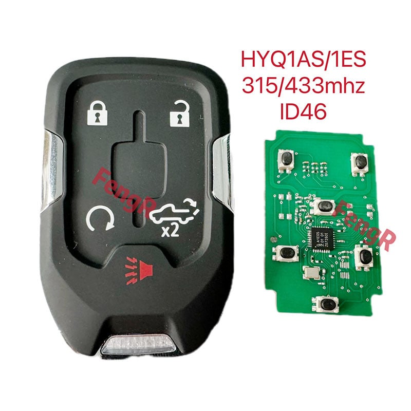 Ključ Chevrolet GMC 4+1 pickup s 46-chip transponderom, 315/433 MHz HYQ1AS/1ES