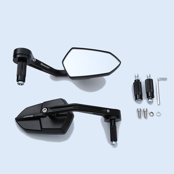 Okretni retrovizor za motocikle i električna vozila – četvrtasti retrovizor, kućište od aluminijske zlitine i plastike, montaža na upravljač