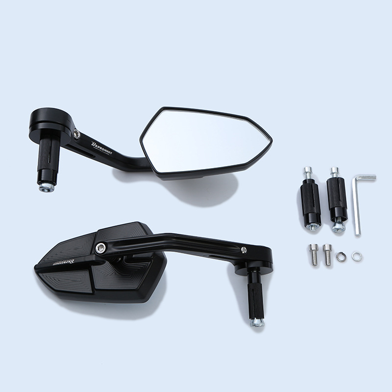 Okretni retrovizor za motocikle i električna vozila – četvrtasti retrovizor, kućište od aluminijske zlitine i plastike, montaža na upravljač