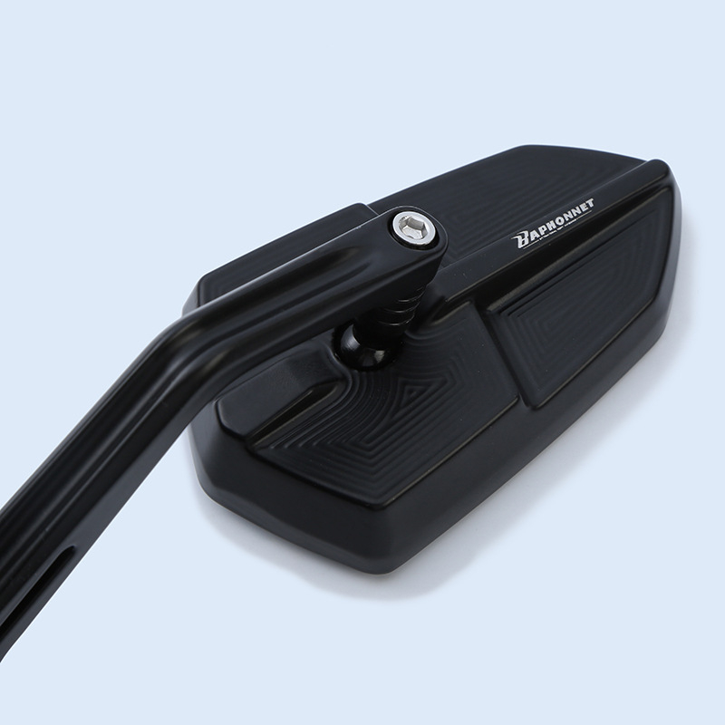 Okretni retrovizor za motocikle i električna vozila – četvrtasti retrovizor, kućište od aluminijske zlitine i plastike, montaža na upravljač