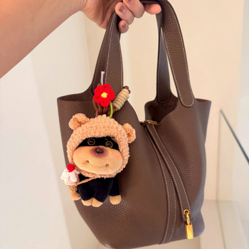 Jégkrémes méhecske kölyökkutya plüss figura hátizsákmedállal és autókulcstartóval, aranyos plüss játék, etnikus stílus (Anyag: Egyéb; Feldolgozás: Nincs)