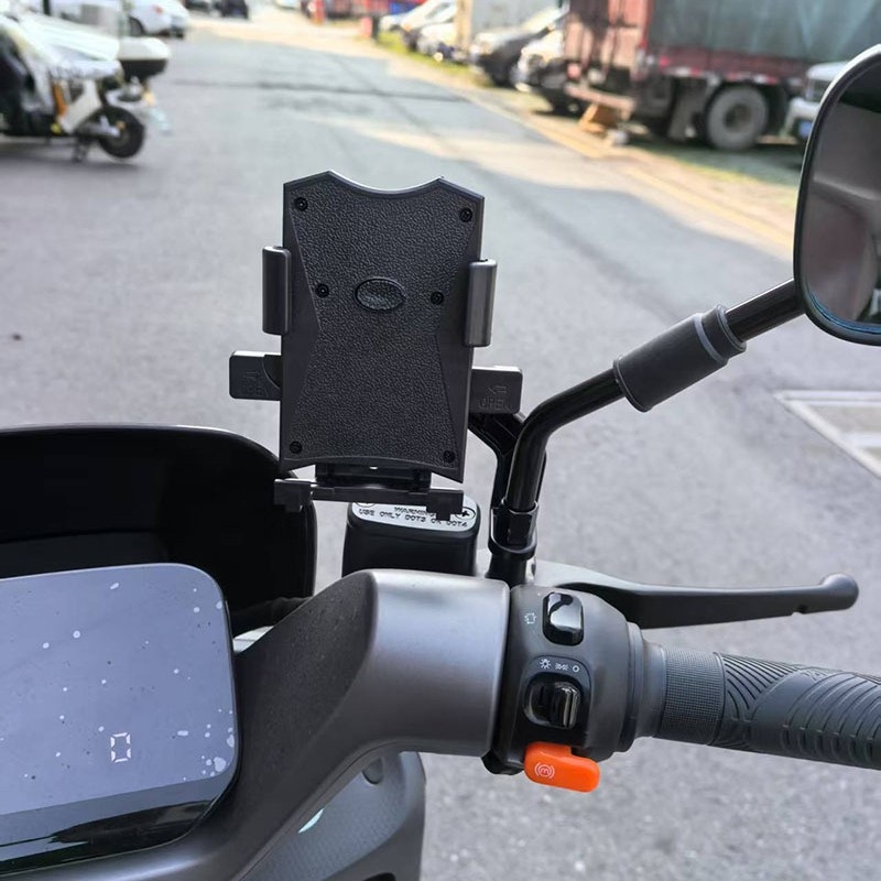 Desni bočni držač za mobitel za električna vozila — aluminijska legura, fiksna baza, navigacijski držač, ojačani rod retrovizora