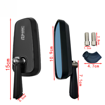 Zadnji retrovizor od aluminijske legure za motocikle i električna vozila, anti-odsjaj, kvadratni retrovizor, univerzalna kompatibilnost, model H2c-full die-casting