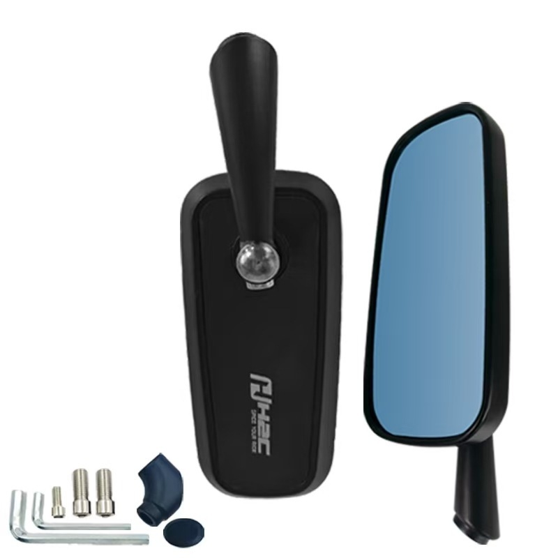 Zadnji retrovizor od aluminijske legure za motocikle i električna vozila, anti-odsjaj, kvadratni retrovizor, univerzalna kompatibilnost, model H2c-full die-casting