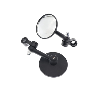 Motociklističko retrovizor; univerzalni za motocikle; okrugli ogledalo s aluminijskim kućištem; model BY-011; ugradnja s prednjim i stražnjim navojem