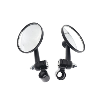 Motociklističko retrovizor; univerzalni za motocikle; okrugli ogledalo s aluminijskim kućištem; model BY-011; ugradnja s prednjim i stražnjim navojem