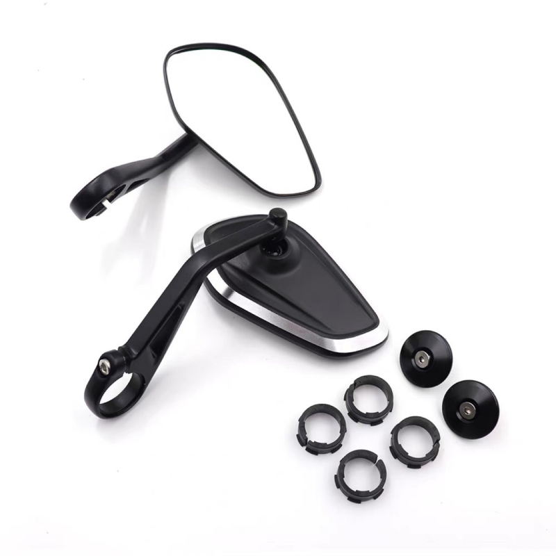 Aluminijski kvadratni retrovizor za Triumph Street Triple 660/765RS, montaža: ortodontska; Materijal: aluminij; Vrsta ogledala: kvadratno; Otpornost na tresanje: visoka