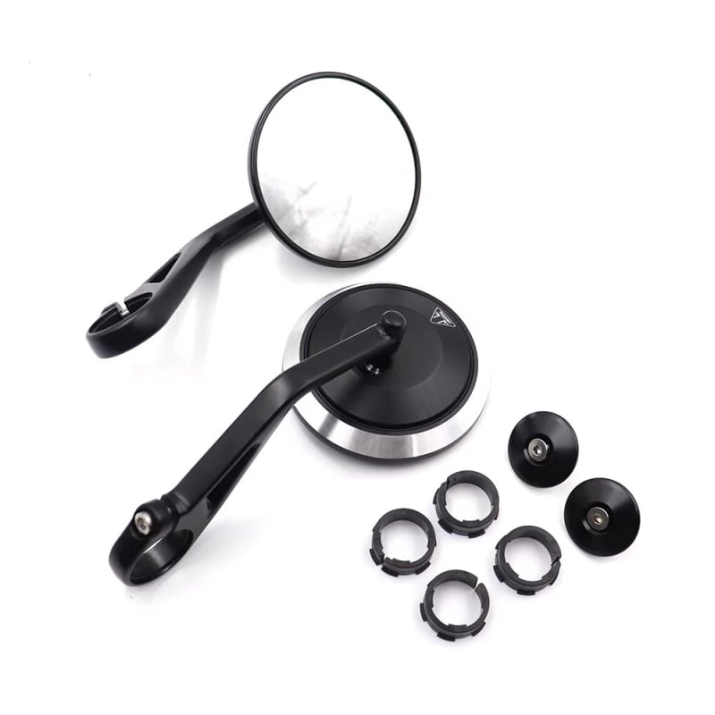 Aluminijski kvadratni retrovizor za Triumph Street Triple 660/765RS, montaža: ortodontska; Materijal: aluminij; Vrsta ogledala: kvadratno; Otpornost na tresanje: visoka