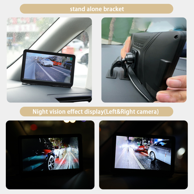 Автомобилно електронно огледало за обратно виждане SM708AHD със AHD видеосигнал, резолюция 1024x600, мощност 5W при 12–24V, 87° хоризонтално и 62° вертикално