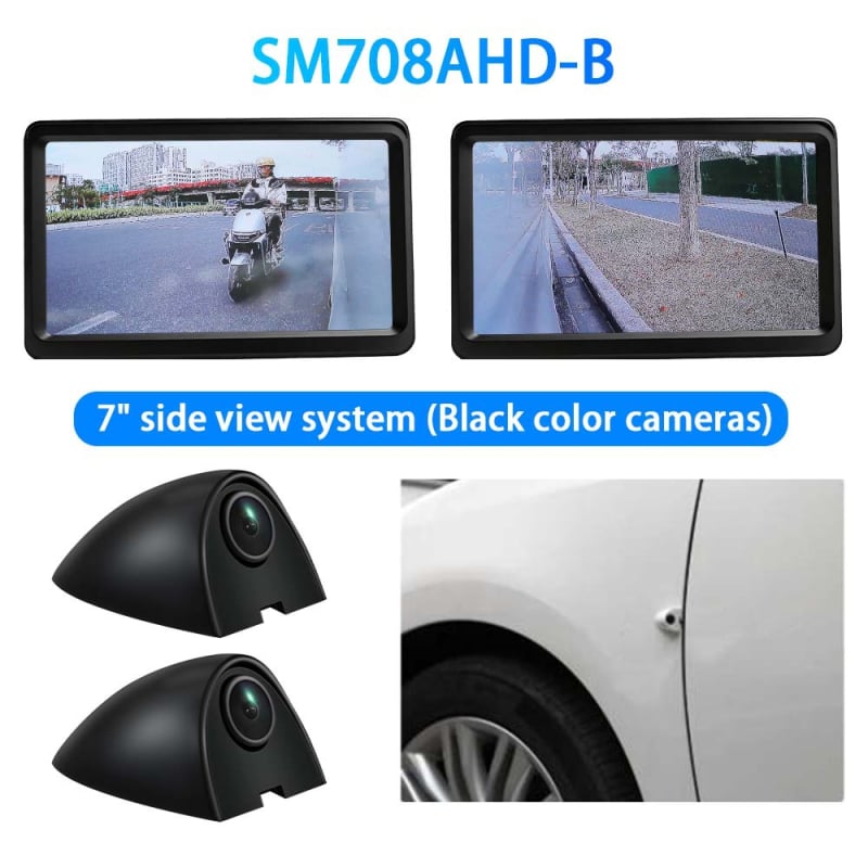 Автомобилно електронно огледало за обратно виждане SM708AHD със AHD видеосигнал, резолюция 1024x600, мощност 5W при 12–24V, 87° хоризонтално и 62° вертикално