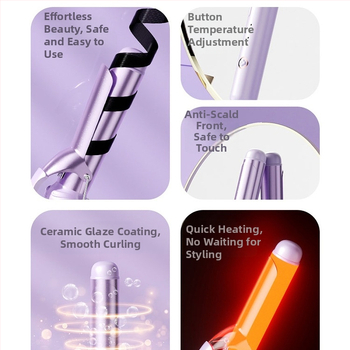 Tri v jednom kulmovač na mokré aj suché vlasy: keramický valec, negatívne ióny, ochrana proti popáleniu a automatické vypnutie — 40 W