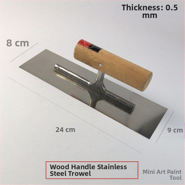 Nerezová oceľová špachtľa na stierku a vyrovnávanie omietky (diatomová omietka)