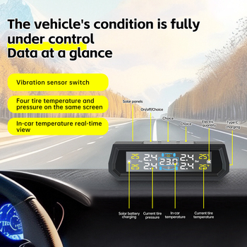 TPMS T17 – kompaktni dizajn, digitalni prikaz, visoka preciznost, raspon tlaka 0–6,8 bar, za vozila s četiri kotača
