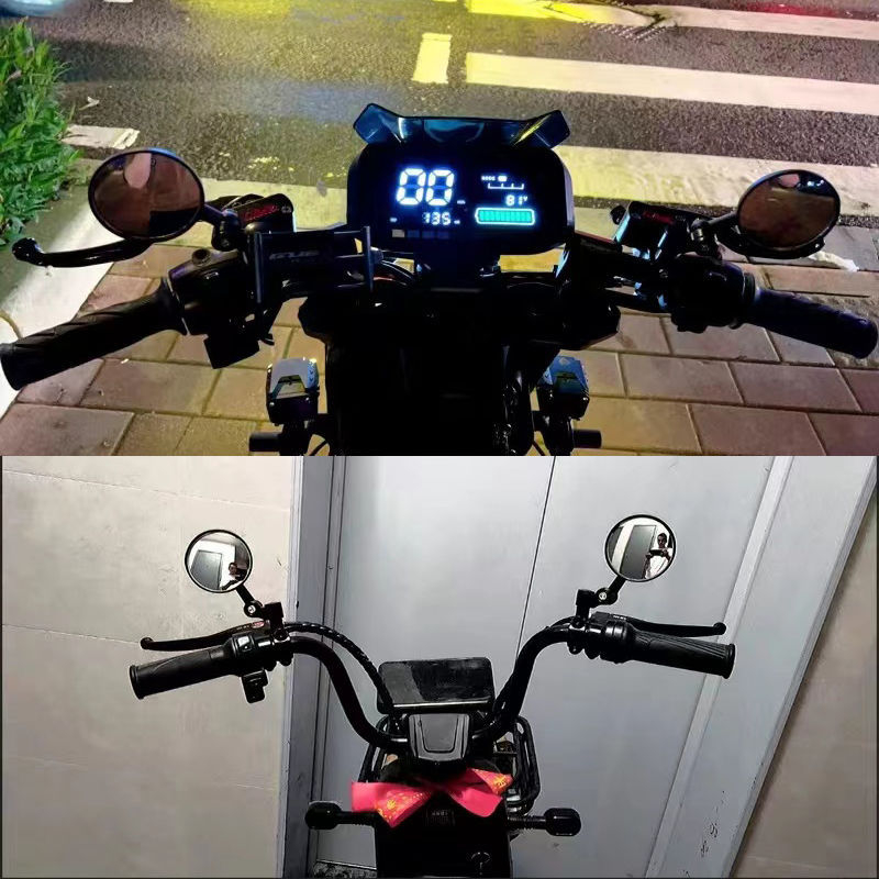 Okrugli retrovizor od aluminijske legure za električna vozila i motocikle, univerzalno, široko vidljivo polje, Little Bull No. 9