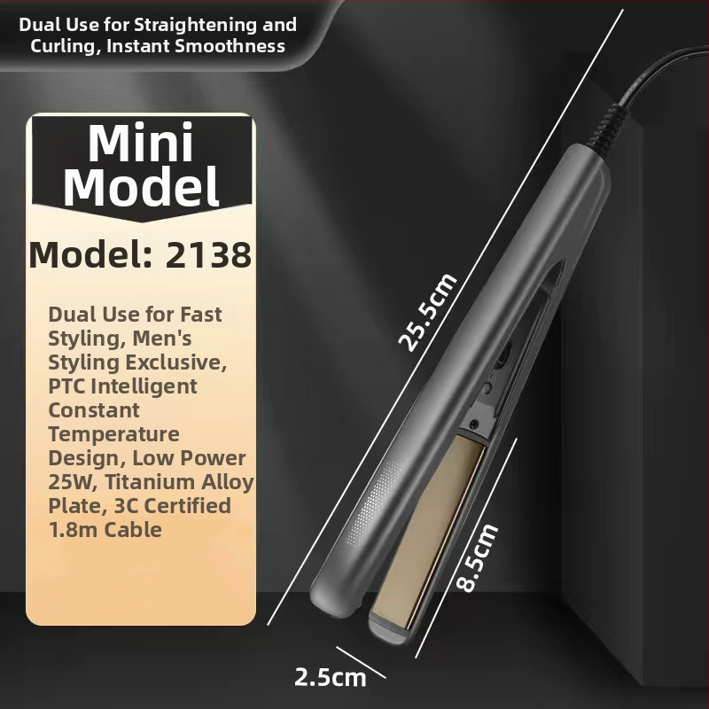 Mini kulma na vlasy so dvojitou funkciou, keramické vykurovanie, priemer <15 mm, napájanie cez kábel AC, 20W, 100–240V, pre mokré aj suché vlasy, automatická regulácia teploty