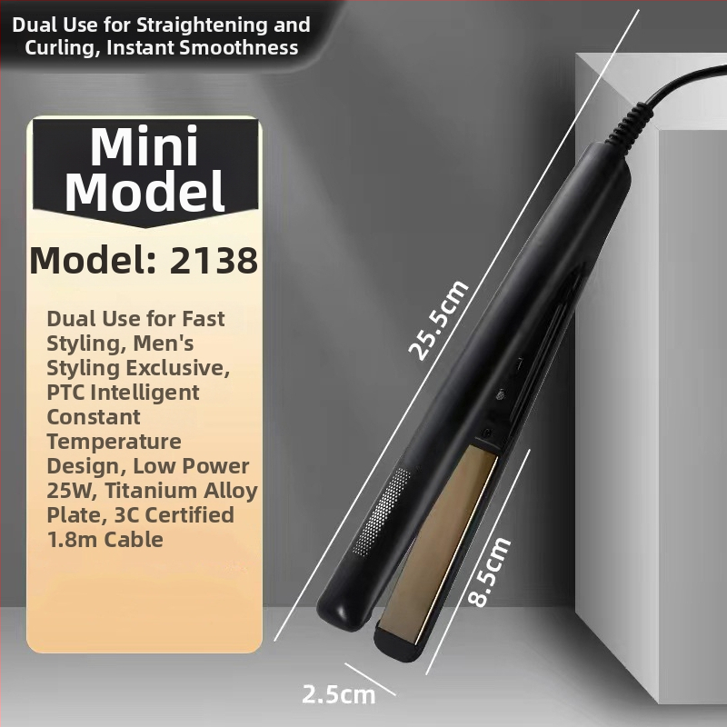 Mini kulma na vlasy so dvojitou funkciou, keramické vykurovanie, priemer <15 mm, napájanie cez kábel AC, 20W, 100–240V, pre mokré aj suché vlasy, automatická regulácia teploty