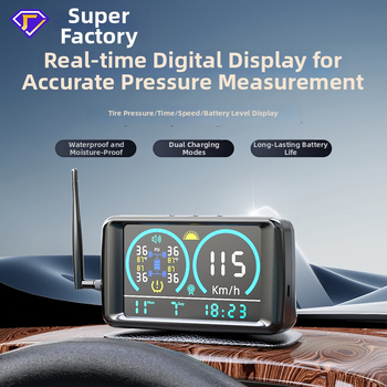 Sustav praćenja tlaka u gumama s velikim zaslonom, mjerenjem vremena i temperature, pametnim digitalnim prikazom, solarnim napajanjem i GPS pozicioniranjem brzine