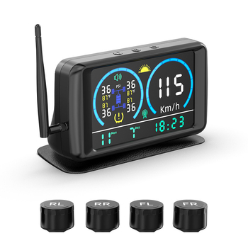 Sustav praćenja tlaka u gumama s velikim zaslonom, mjerenjem vremena i temperature, pametnim digitalnim prikazom, solarnim napajanjem i GPS pozicioniranjem brzine