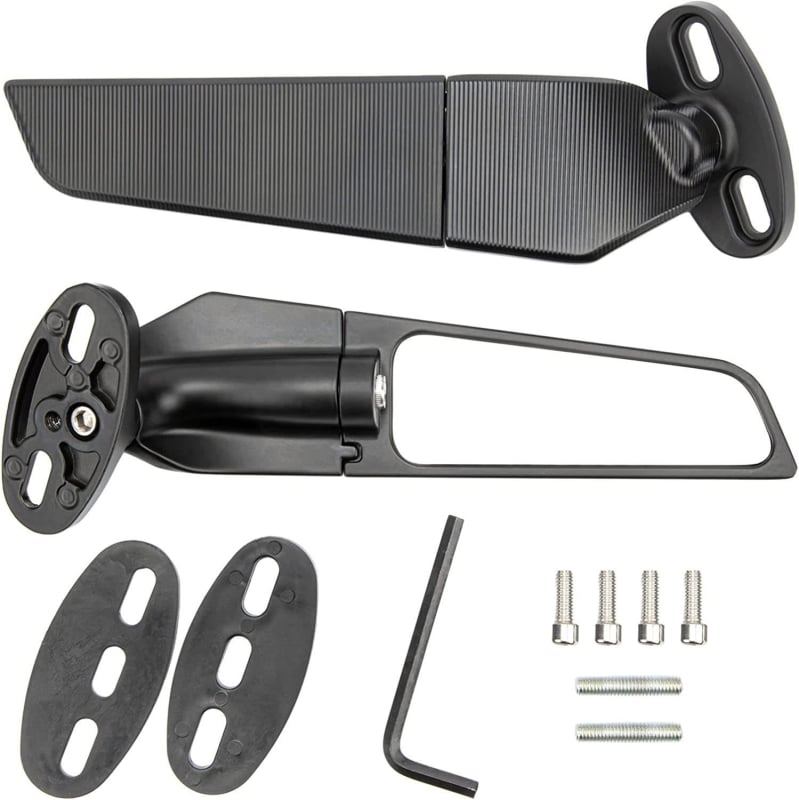 Panel retrovizora za motocikl sa kvadratnim ogledalom, tijelo od aluminijske zlitine, kućište ABS, za modele Kawasaki Yamaha Wind Knife, model -2