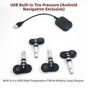 USB ugrađeni sustav praćenja tlaka u gumama s velikim zaslonom za Android navigaciju – TPMS