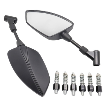 Oglindă retrovizoare universală pentru motocicletă, carcasă ABS și oglindă pătrată; montaj: ortodontic; rezistență la șocuri: medie; compatibilă cu modele generale; Marcă: MOER.